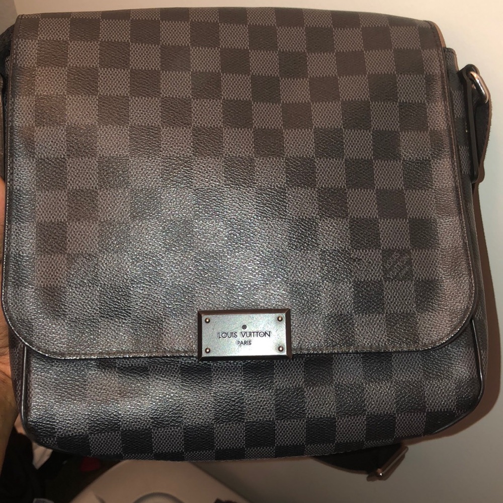 Louis Vuitton Black Leather Cross Body Bag